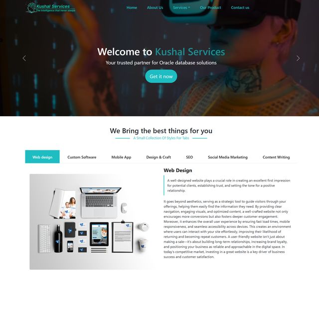 Kushal Services website designed by Ekansha Technologies
